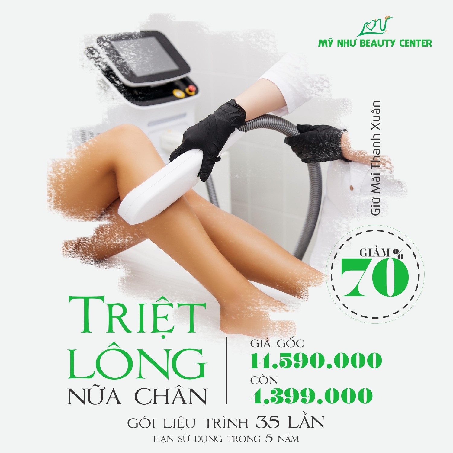 Triệt lông nửa chân