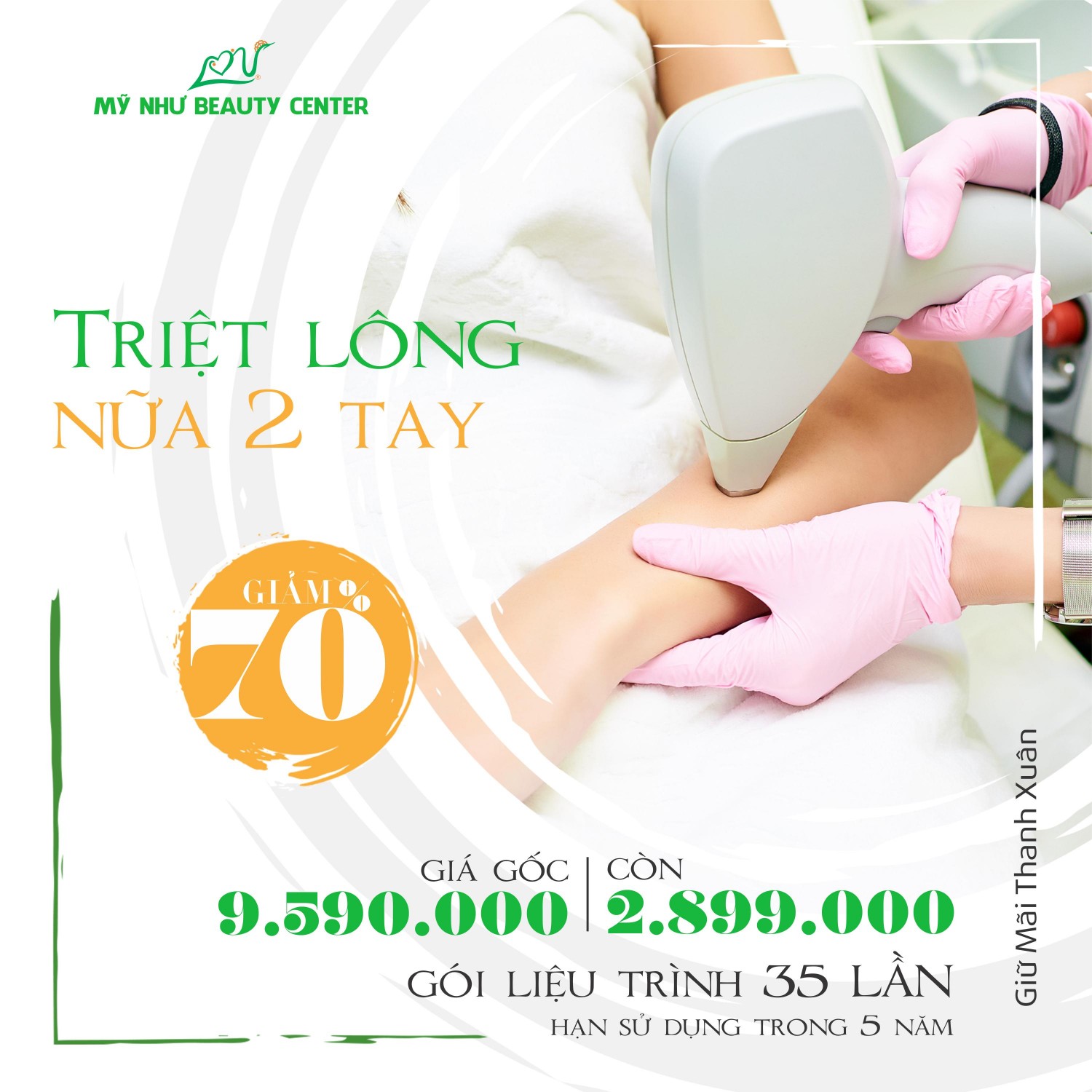 Triệt lông nửa 2 tay